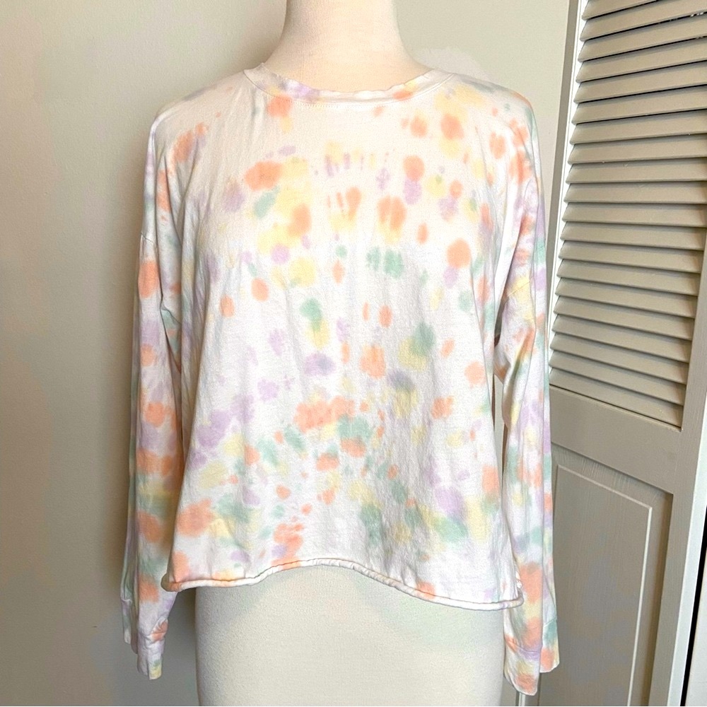 Z Supply 100% Organic Cotton Pastel Tie-Dye Crop Tee Large L